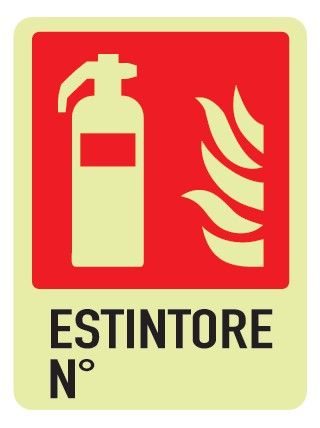 Cartello Luminescente in All. 110x140 mm ESTINTORE N°