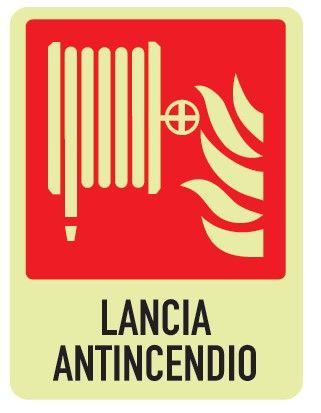 Cartello Luminescente in All. 155x205 mm LANCIA ANTINCENDIO