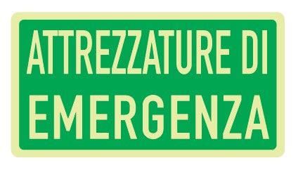 Cartello Luminescente in All. 220x100 mm ATTREZZATURE DI EMERGENZA