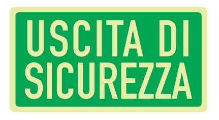 Cartello Luminescente in All. 220x100 mm USCITA DI SICUREZZA