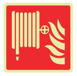 Cartello Luminescente in All. 400x400 mm LANCIA ANTINCENDIO (FONDO ROSSO)