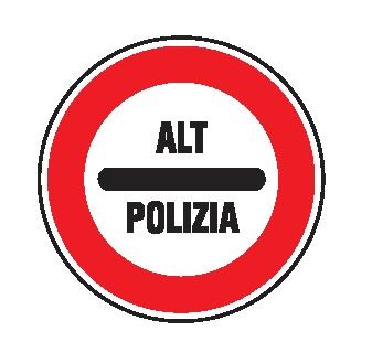 Cartello Ø 40 cm Lamiera Scatolata Classe 2 ALTPOLIZIA