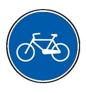 Cartello Ø 40 cm Lamiera Scatolata Classe 2 PISTA CICLABILE