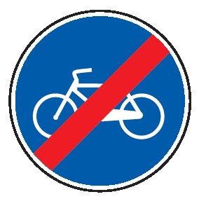 Cartello Ø 60 cm Alluminio Scatolato Classe 2 FINE PISTA CICLABILE