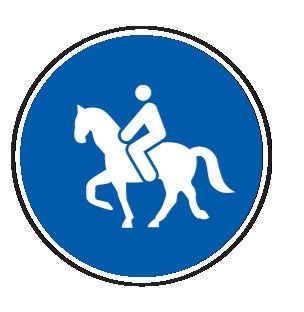 Cartello Ø 60 cm Alluminio Scatolato Classe 2 PERCORSO RISERVATO AI QUADRUPEDI DA SOMA O DA SELLA