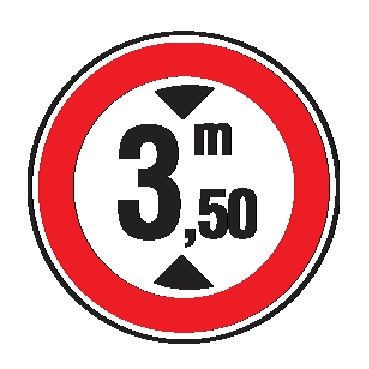Cartello Ø 60 cm Lamiera Scatolata Classe 1 TRANSITO VIETATO AI VEICOLI AVENTI ALTEZZA SUPERIORE A … METRI