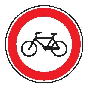 Cartello Ø 60 cm Lamiera Scatolata Classe 2 TRANSITO VIETATO ALLE BICICLETTE