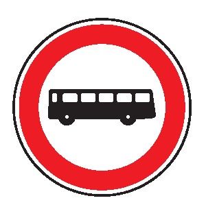 Cartello Ø 60 cm Lamiera Scatolata CLASSE 2TRANSITO VIETATO AGLI AUTOBUS