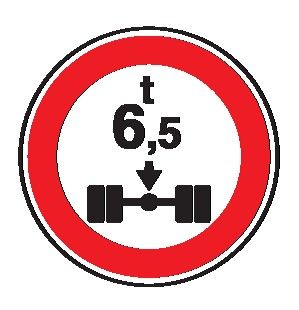 Cartello Ø 60 cm Lamiera Scatolata CLASSE 2TRANSITO VIETATO AI VEICOLI AVENTI UNA MASSA PER ASSE SUPERIORE A … T