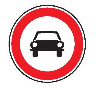Cartello Ø 90 cm Alluminio Scatolato Classe 1 TRANSITO VIETATO A TUTTI GLI AUTOVEICOLI