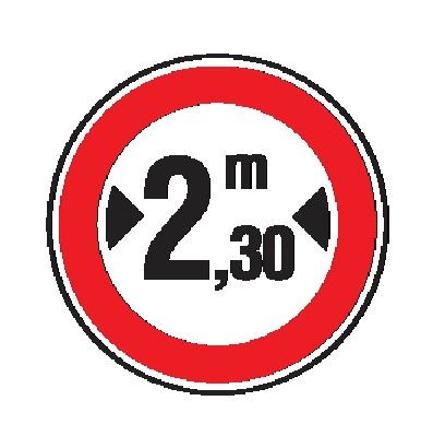Cartello Ø 90 cm Alluminio Scatolato Classe 1 TRANSITO VIETATO AI VEICOLI AVENTI LARGHEZZA SUPERIORE A … METRI