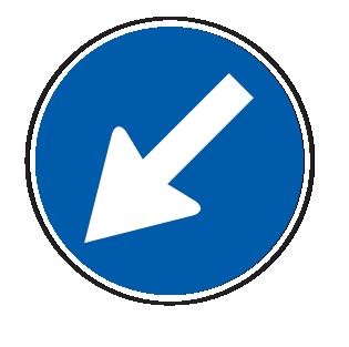 Cartello Ø 90 cm Alluminio Scatolato Classe 2 PASSAGGIO OBBLIGATORIO A SX