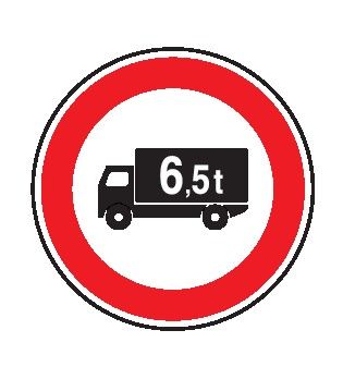 Cartello Ø 90 cm Alluminio Scatolato Classe 2 TRANSITO VIETATO AI VEICOLI DI MASSA A PIENO CARICO SUPERIORE A... TONNELLATE