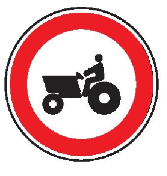 Cartello Ø 90 cm Lamiera Scatolata Classe 2 TRANSITO VIETATO ALLE MACCHINE AGRICOLE