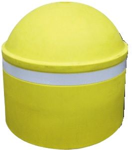 Dissuasore di sosta zavorrabile in polietilene con banda rifrangente classe 1- Ø 50 cm h 55 cm con foro per palo Ø 48 mm