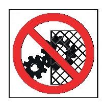 Etichetta 60x60 mm DIVIETO DI RIMUOVERE I DISPOSITIVI DI PROTEZIONE
