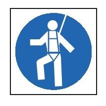 Etichetta 60x60 mm OBBLIGO INDOSSARE CINTURA DI SICUREZZA