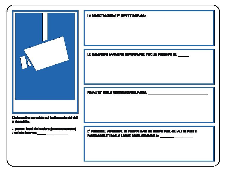 Etichetta in PVC adesivo 300x200 mm AREA VIDEOSORVEGLIATA