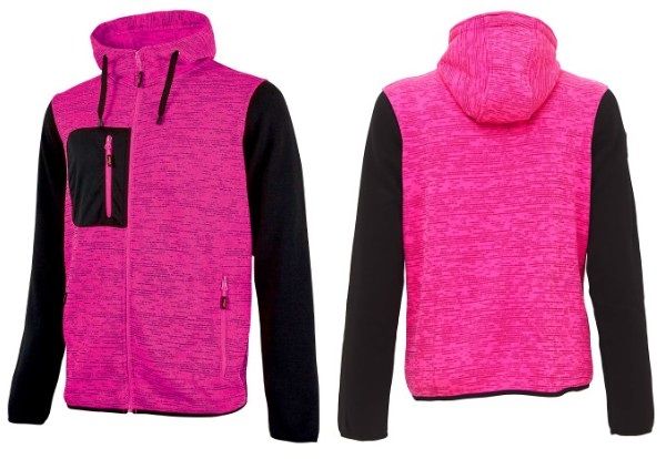 Felpa full zip c/cappuccio U POWER - RAINBOW LADY black/fucsia