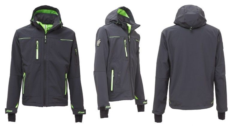 Giacca Soft-shell U POWER - SPACE asphalt grey/green
