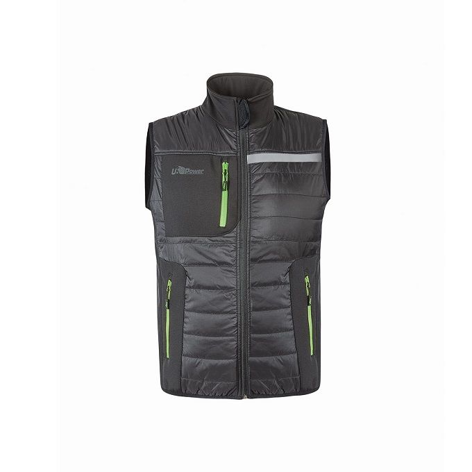 Gilet imbottito U POWER - WALL asphalt grey/green