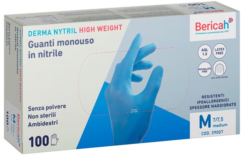Guanti in nitrile DERMANITRIL HIGH WEIGHT (alto spessore) box da 100 pz.