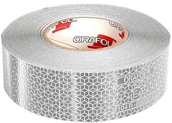 Nastro rifrangente ECE104 per superfici rigide - h. cm 5 rotolo da 50 mt