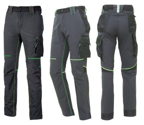 Pantaloni U POWER - WORLD asphalt grey/green