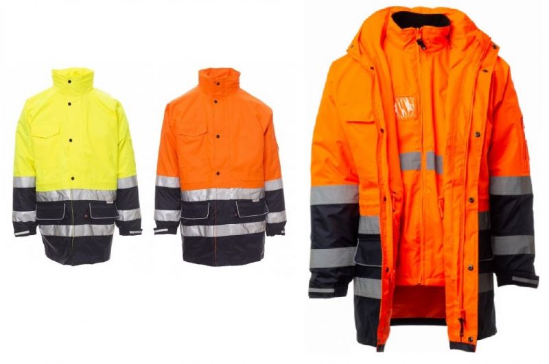 Parka alta visibilità 4 usi c/ inserti rifrangenti 3M SECURITY
